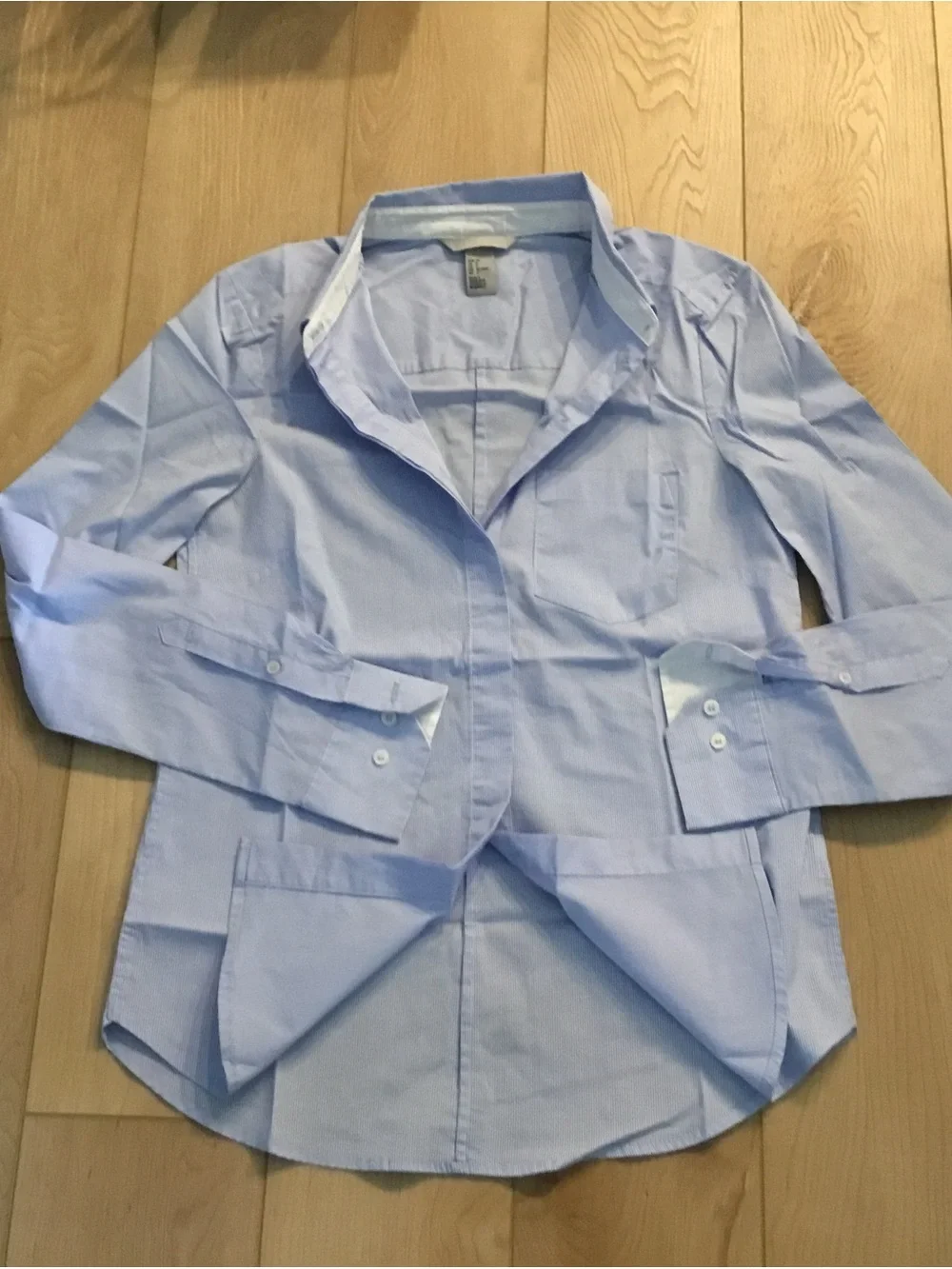 Light Blue Striped Button-Up Shirt - Classic Style - Picture 14 of 16